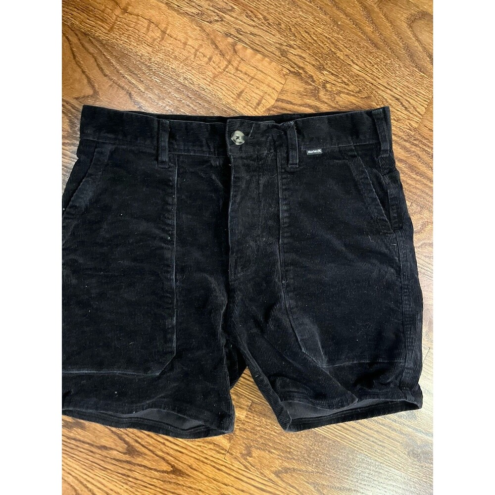 Hurley Corduroy Shorts Black Size 30 Mens Casual Skate Surf